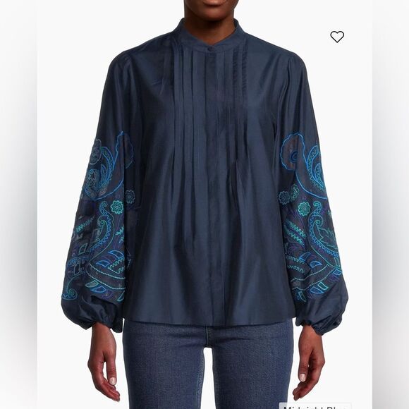 Kobi Halperin

NWT 495.00 Reese Floral Embroidered Silk Blouse SMALL - Picture 2 of 9